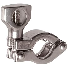 Parker Sanitary Tube Fitting, Stainless Steel 304, Heavy Duty Clamp, 1/2" & 3/4" Tube OD