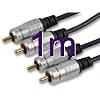 Pure OFC HQ 2 x RCA Phono Plugs to Plugs Stereo Audio Cable Gold 1m