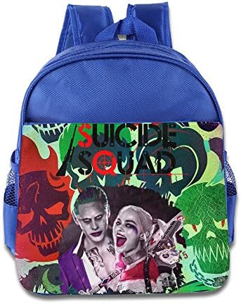WXIANGL Kid's Suicide Squad Joker And Harley Quinn School Backpacks/Bags For Unisex RoyalBlue