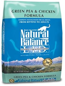 Natural Balance Dry Cat Food, Limited Ingredient Grain Free Pea and Chicken Recipe, 10 Pound Bag