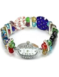 New Fashion Women Lady Girl Lampwork Faceted Crystal Bracelet Bangle Wrist Watch