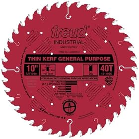 Freud LU86R010 10-Inch 40 Tooth ATB Thin Kerf General Purpose Saw Blade with 5 8-Inch... by Freud