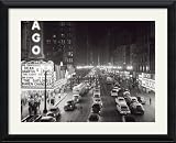 Night Scene of Chicago State Street, 1953 Framed Print by H. Armstrong Roberts Framed