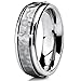 Hammered Men's Titanium Wedding Band Engagement Ring 7mm Comfort Fit