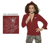 Detroit Red Wings Women's Full Zip Ruffled Hoody - by Alyssa Milano