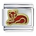 Golden Italian Charm Cat Red Birthstones Jewelry title=