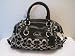 Coach F15443 Black White Ashley Signature Convertible Satchel New with Tags