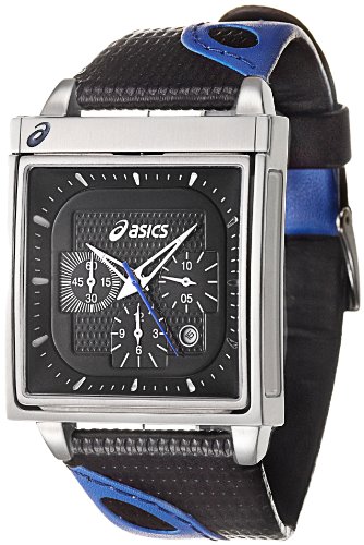 Asics Men's Chronograph Stainless Steel Case, Leather Strap Chronograph Quartz Watch QA5129101
