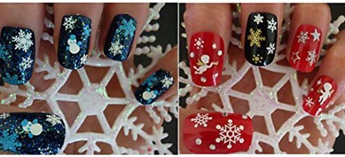 Happylife12 Sheets Nail Art Sticker Decorations Christmas Snowflakes Santa Trees Design DIY Nail Decoration
