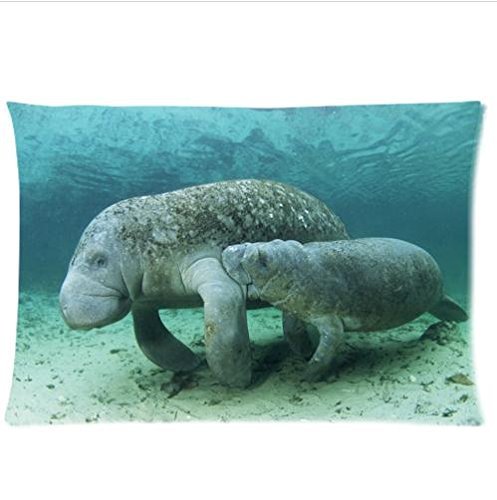 The Love Between Cute Manatee Family ,Manatee Pillowcase,Twin Sides Pillowcase Pillow Cover 20x30 inches