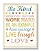 The Kids Room by Stupell Be Kind Typography Rectangle Wall Plaque, 11 x 0.5 x 15, Proudly Made in USA