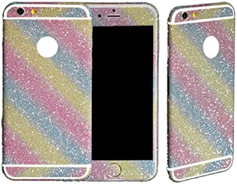 Welcomeuni Bling Glitter Plastic Back Film Sticker Case Cover for Iphone 6 4.7 (Colorful)