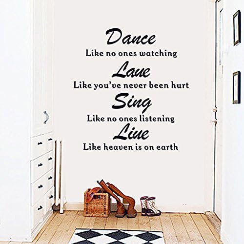 ROTMAKERS Creative Letters "Dance Love live Sing" Home Decor Wall Sticker Removable Decorative Sticker Vinyl PVC DIY Sticker Living Room Decals