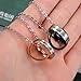 Fate Love Couple Necklace His and Hers Matching Pendants Necklace Set Stainless Steel Pendant Necklace with 20 Inch Link Chain Anniversary Gift (be my lover)