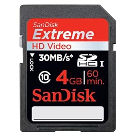 SanDisk - Carte M�moire SDHC HD Video - Extreme - Classe 10 - 30 Mo/sec - 4 Go