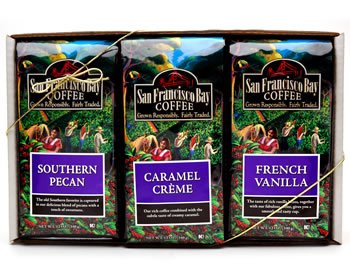 San Francisco Bay Coffee, Gourmet Flavored Coffee Sampler Gift Pack
