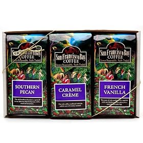 San Francisco Bay Coffee, Gourmet Flavored Coffee Sampler Gift Pack