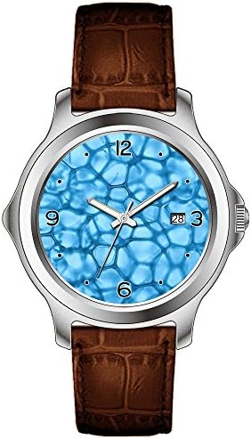 Electric Man's Unique Design Multi-Colored Romam Numerals Brown Leather Strap Watch style 859