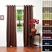 Solid Grommet Top Thermal Insulated Blackout Curtain 95" Length 1 Pair-CHOCOLATE - GT