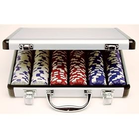 Aluminum case w/handle holds 300 poker chips