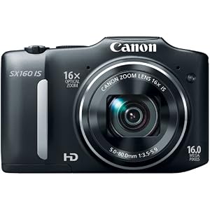 Canon PowerShot SX160 IS 16.0 MP Digital Camera with 16x Wide-Angle Optical Image Stabilized Zoom with 3.0-Inch LCD (Black)