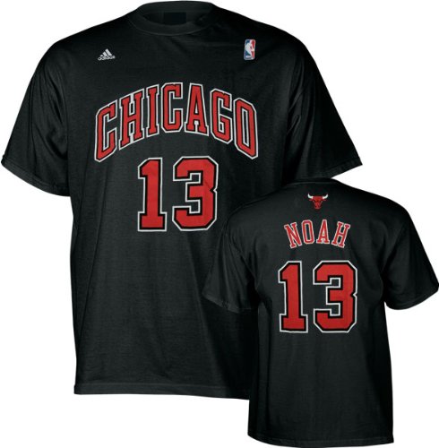 Joakim Noah adidas Black Name and Number Chicago Bulls T-Shirt