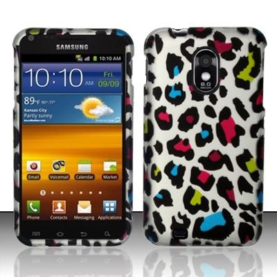 For Samsung Epic Touch 4G D710 / Galaxy S2 Rubberized Colorful Leopard Design Snap-on Protector Case Plus Free Rubberized Orange Snap-on Protector Case Just in Time For Halloween