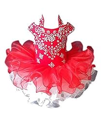 Toddler  Halter Crystal  Lace  Ball Gown Pageant Dress  With Ruffles