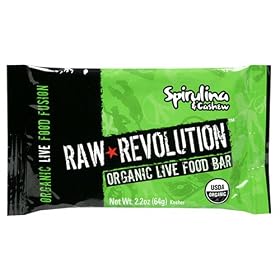 Raw Revolution Organic Live Food Bars, Spirulina and Cashew, 2.2-Ounce Bars (Pack of 12)