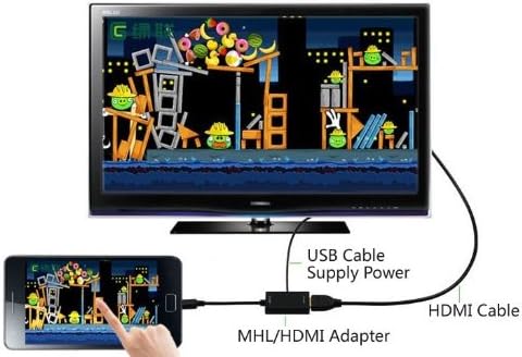 Micro USB+MHL to HDMI media HDTV Adapter for Samsung S4 I9500 S3 i9300 Note2 S2 LG Sony HTC smartphone Colorful MHLCable adapter--Orange