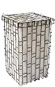 Gelochter Wäschekorb 40 x 40 cm aus Metal mit Deckel & Beutel aus Baumwolle.