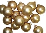 Set 9 Matte Candlelight Gold Glass Ball Christmas Ornaments 2.75 #61726671725