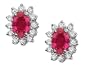 2.60 cttw Genuine Ruby and Diamond Earrings - 14kt White or Yellow Gold