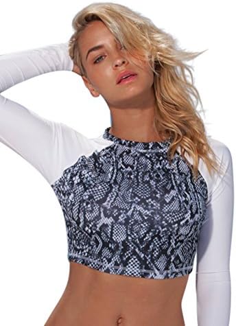 Kollide Women's Rash Guard Top Carbon Snake Medium