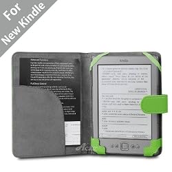 Acase(TM) Classic Leather Case (Apple Green) for 4th Generation 6" Kindle Wi-Fi w/o Keyboard