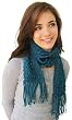 Handmade Lightweight Scarf - Pure Teal (Teens/women/100% Hand-knitted)