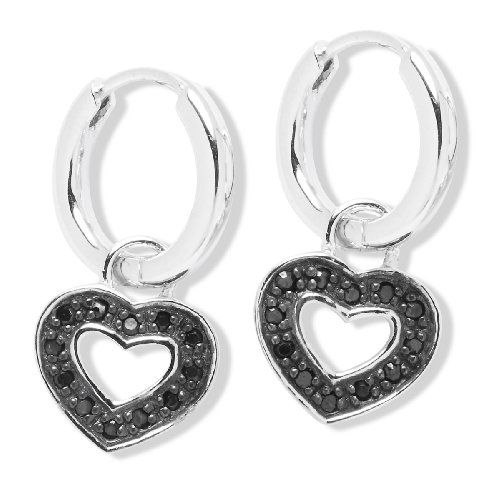 Rafaela Donata Love Collection Damen-Creolen 925 Sterlingsilber Zirkonia schwarz 60400020 Preisvergleich