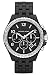 Women's Black Plastic Link Bracelet Quartz Chronograph Black Dial
