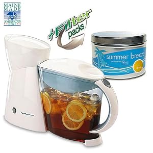 Hamilton Beach 40911 2 Quart Auto Shut-Off Iced Tea Maker (includes 10 pack Citrus Iced... by 