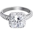 Sterling Silver Princess Cubic Zirconia Ring -2.41 ct tw