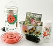 Large Capacity Glass Hummingbird Feeder Gift Set (Ladybug painted)