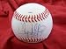 Eliezer Alfonzo Autographed Rolb Baseball, San Diego Padres, San Francisco Giants, Proof Photo of Eliezer Signing for Us.