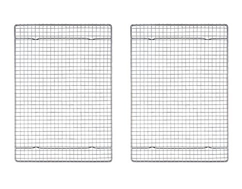 Mrs. Anderson's Baking Professional Half Sheet Baking and Cooling Rack, Heavyweight Chrome, 16.5-Inches x 11.75-Inches, Set 2