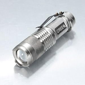 FordEx Group 7W 300LM Mini CREE LED Flashlight Torch Adjustable Focus Zoom Light Lamp (3 Mode Silver)