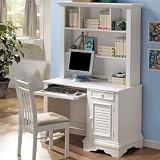 Hillcrest Writing Desk with Hutch in Matte White Finish by Coaster