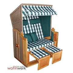 Strandkorb Ostsee de Luxe gr�n kariert