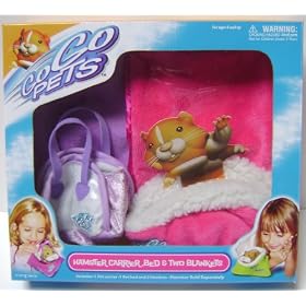 Zhu Zhu Pets Hamster Carrier, Bed, & Two Blankets - Pink & Purple