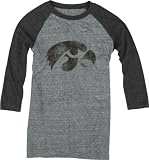 Iowa Hawkeyes adidas Originals Women's Vintage Mascot 3/4 Sleeve Tri-Blend T-Shirt