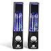 SoundSOUL Dancing Water Speakers LED Speakers Light Show Water Fountain Speakers (3.5mm Audio Plug, 4 Colored LED Lights, Dual 3W Speakers, Portable Lightweight ) - Black