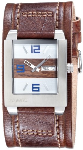 Fossil Herren-Armbanduhr Analog Leder braun Fuel Trend JR9589